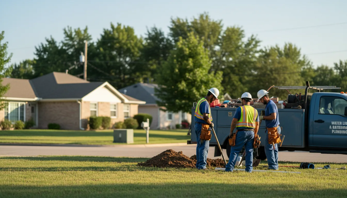Residential water line and bathroom plumbing service in Myrtle, MO